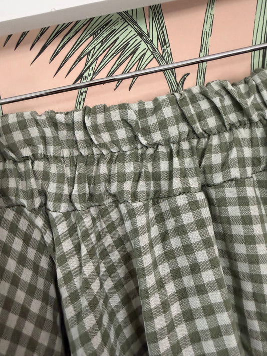 Check Gingham Midi Skirt