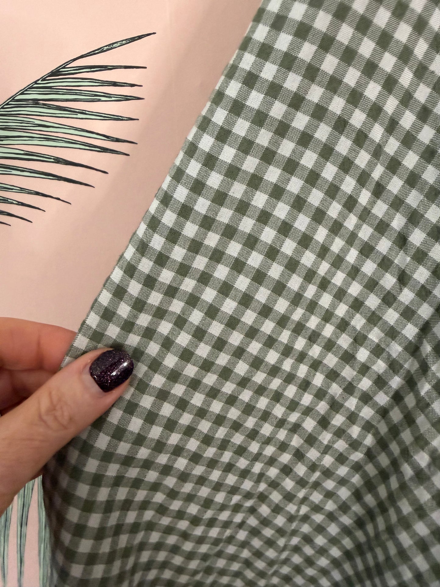 Check Gingham Midi Skirt