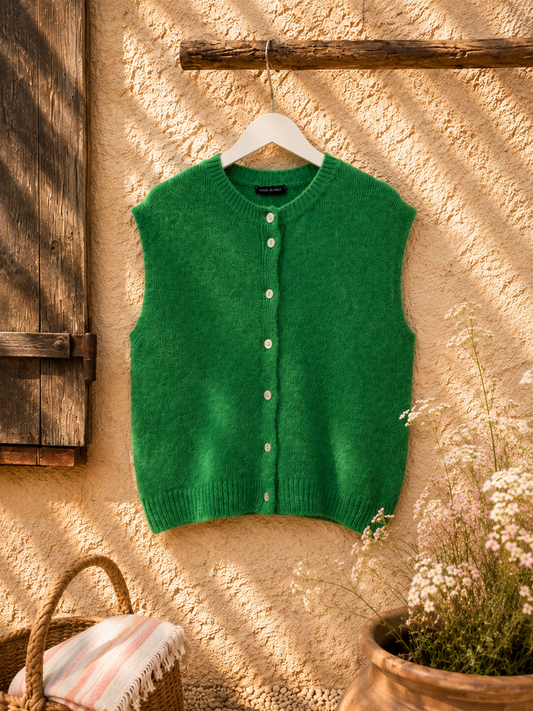 Green Knitted Gilet